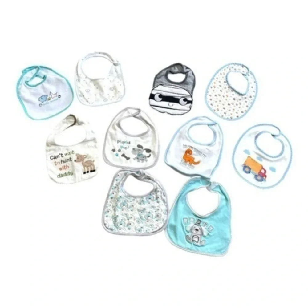 Bundle of 10 pcs of baby bibs various brands and design preloved